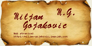 Miljan Gojaković vizit kartica